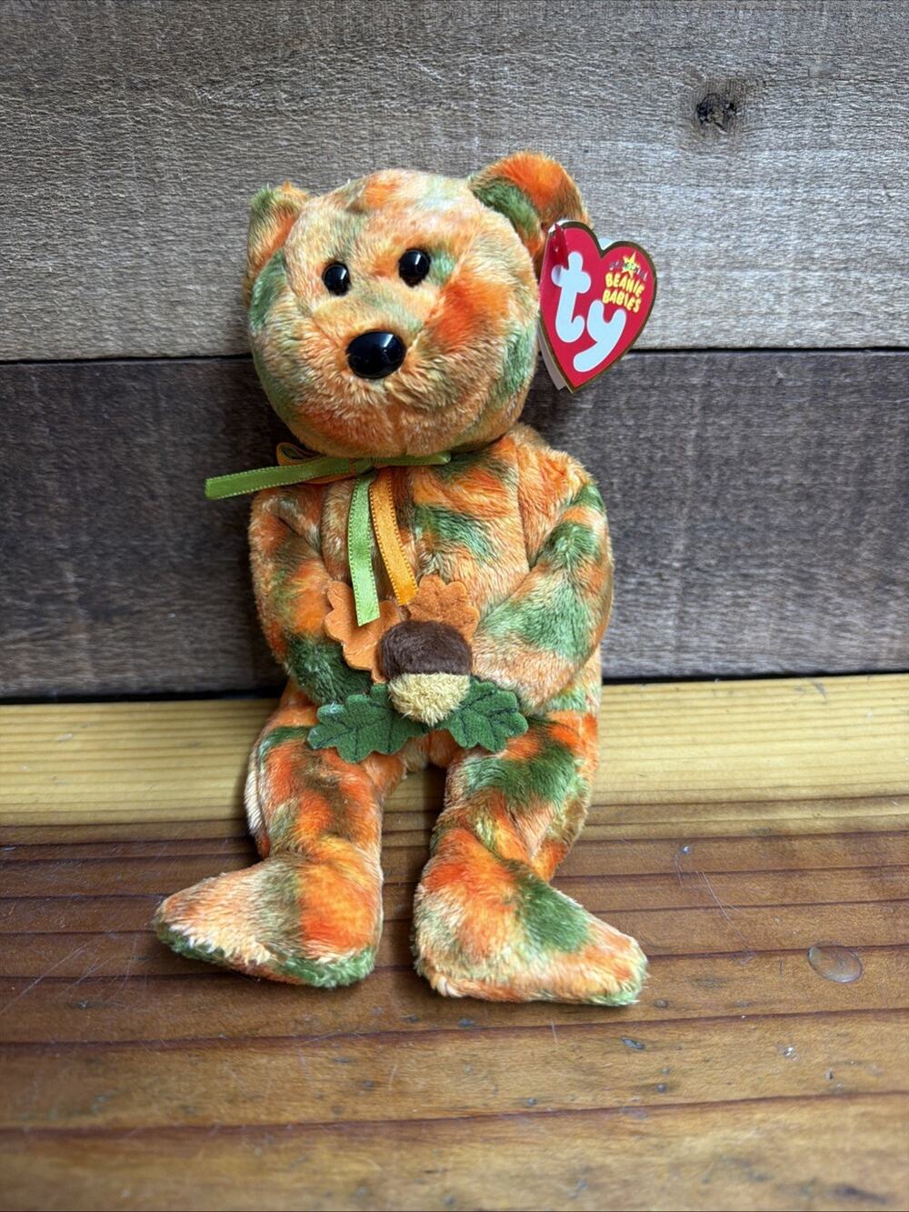 TY Beanie Baby LEAVES the Bear (Internet Exclusive) 8.5” With Tags